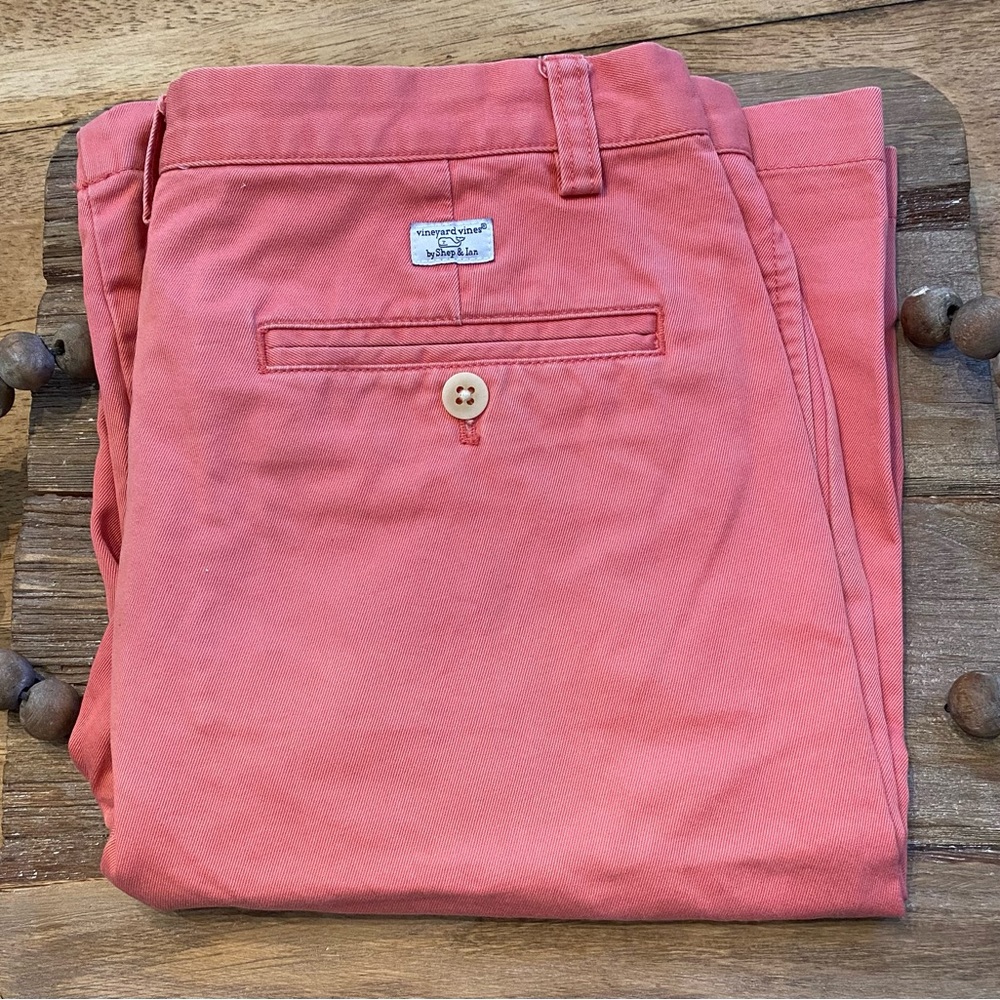 Vineyard Vines Big Boy Size 20 Salmon Pink 100% Cotton Chino Shorts‎